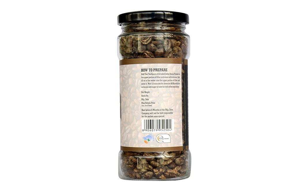 Organic LRM Roasted Coffee Beans    Glass Jar  200 grams